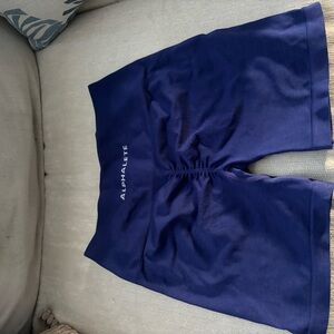 Alphalete Blue Athletic Shorts Moisture-Wicking Drawstring